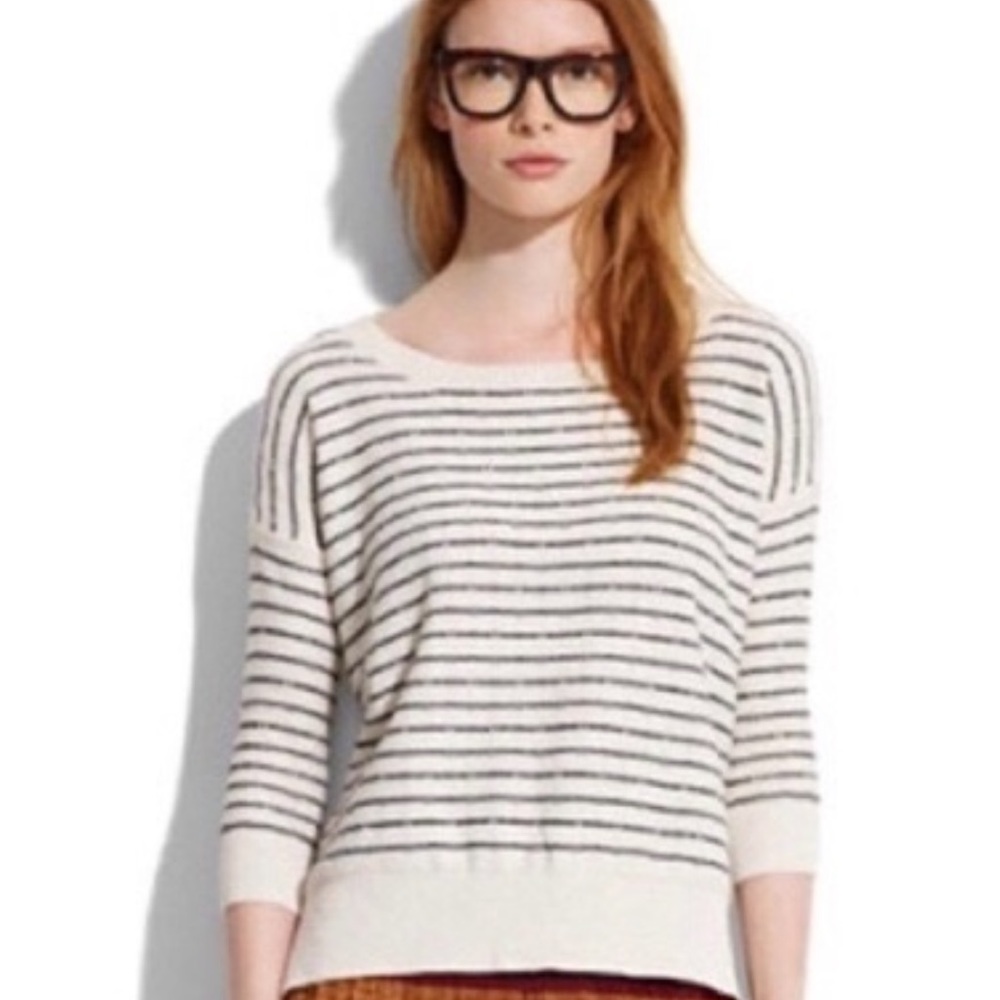 Madewell Wallace lakeside pink stripe sweater size xs